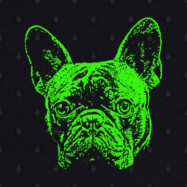 Green French Bulldog by childofthecorn